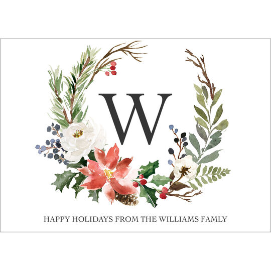 Floral Spray Flat Holiday Cards